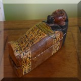 D92. Egyptian nesting mummy boxes. 5”h x 10”w - $28 